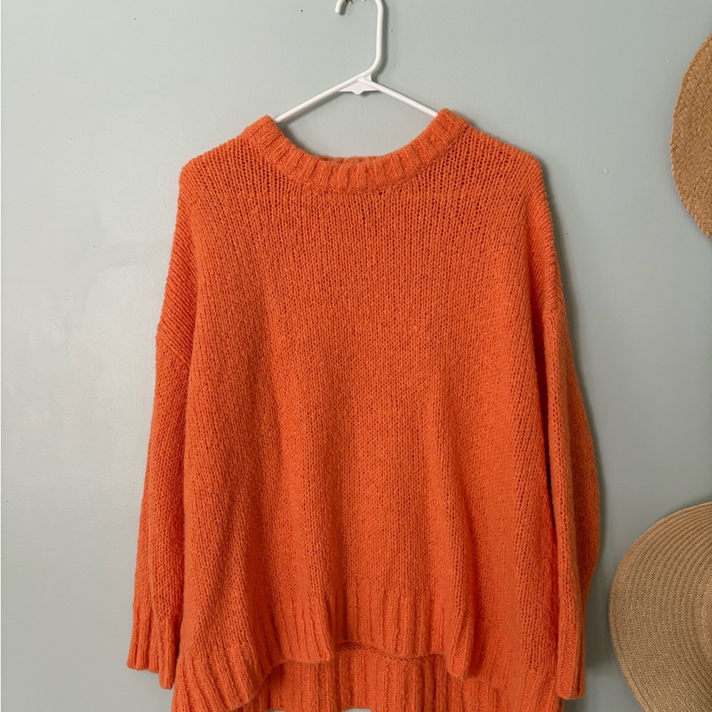 Aerie Vibrant Orange Crew Neck Sweater